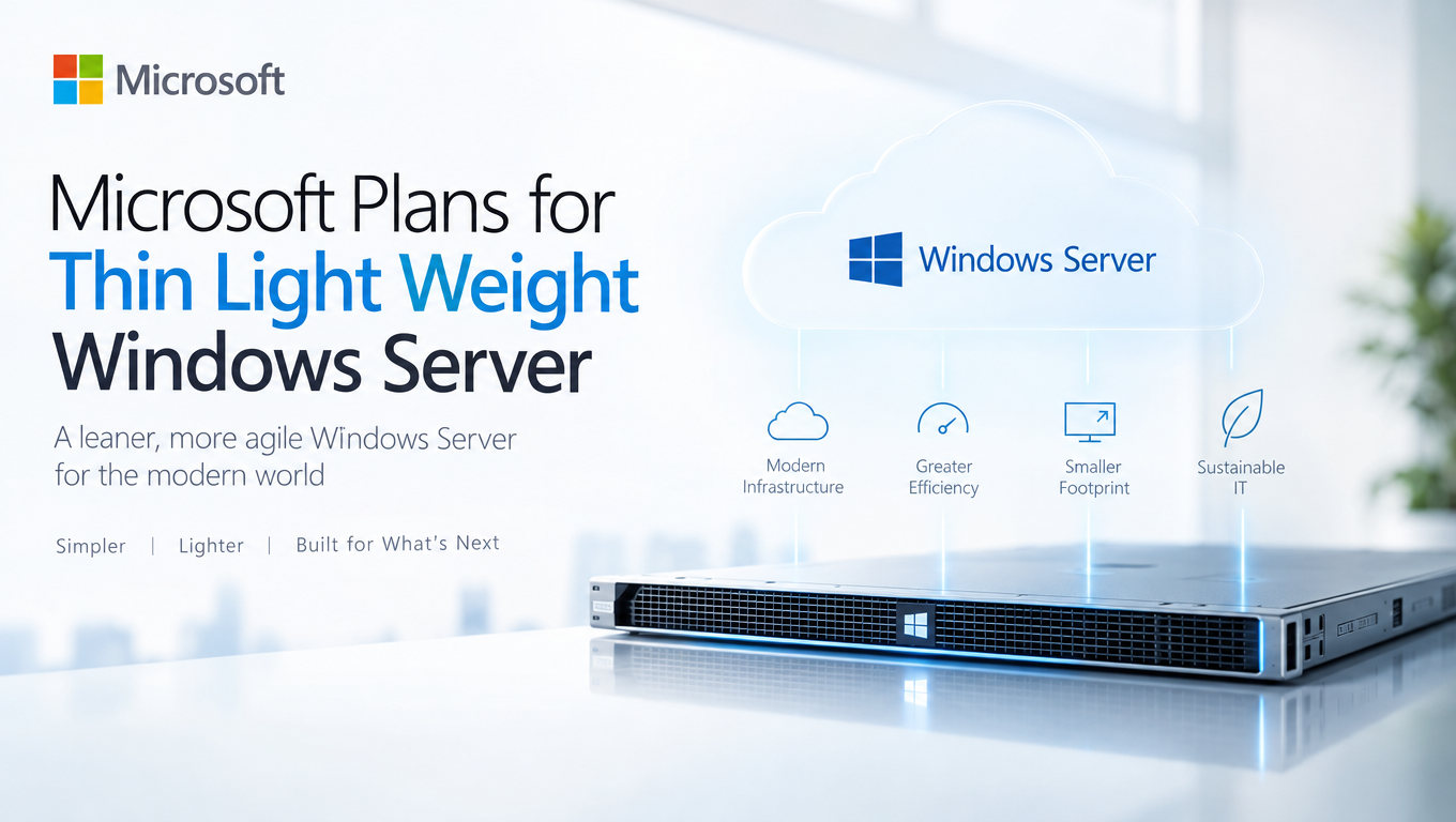 Microsoft Plans for Thin Light Weight Windows Server