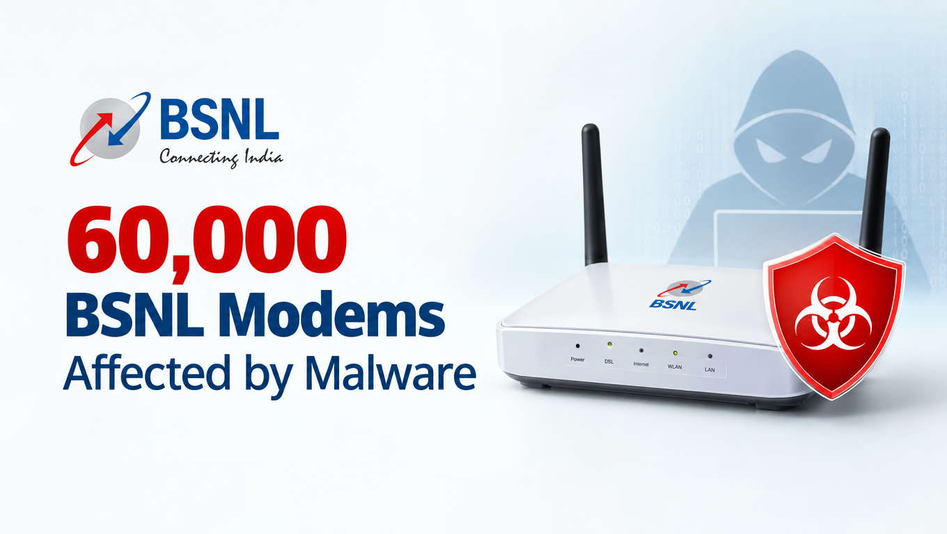 60,000 BSNL Modems Affected by Malware