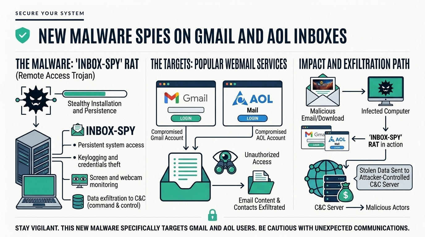 New Malware Spies on Gmail and AOL Inboxes