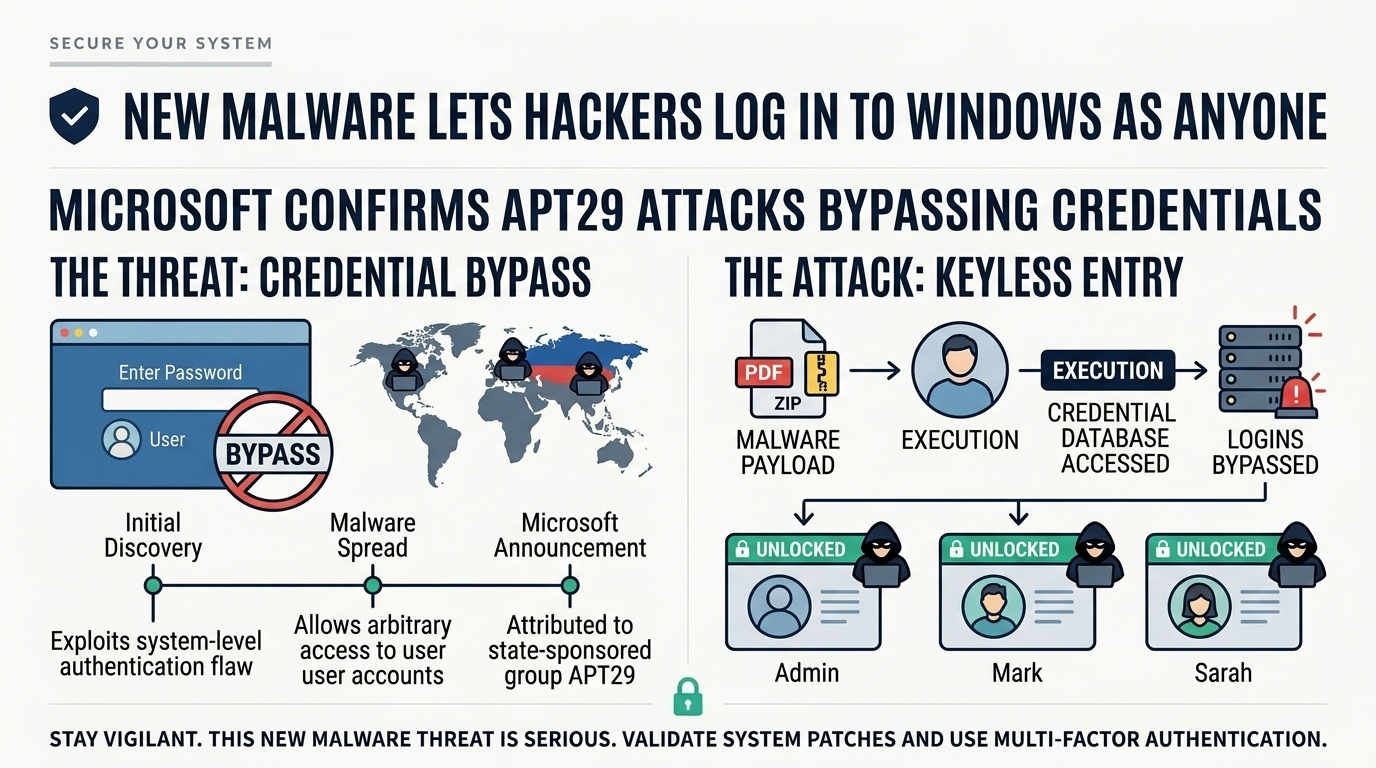 New Malware Lets Hackers Log in to Windows as Anyone